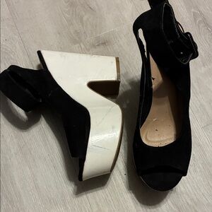 DIVA Lounge Black and White Platform Heels
